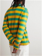 ARKET - Stones Striped Cotton-Blend Bouclé Polo Shirt - Yellow