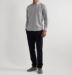 De Bonne Facture - Button-Down Collar Gingham Cotton-Twill Shirt - Gray