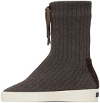 Fear of God Gray Moc Knit High Sneakers
