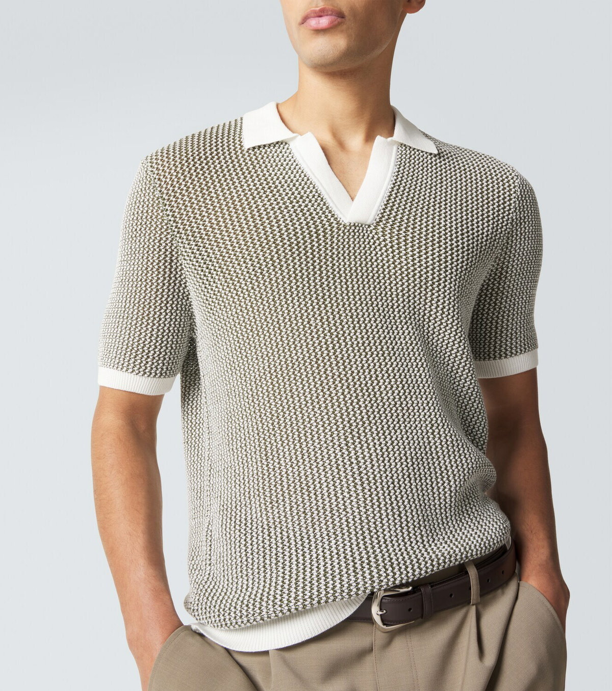 Orlebar Brown Horton crochet cotton polo sweater