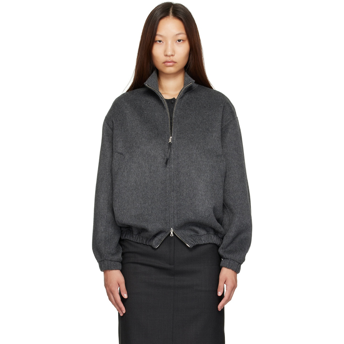 Nothing Written Gray Plaza Zip Jacket