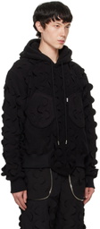 Juntae Kim Black Laser Slashed Fleece Hoodie