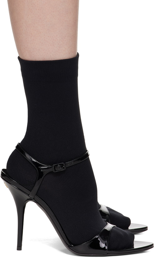 Photo: Balenciaga Black Avenue Sock 110 Heeled Sandals