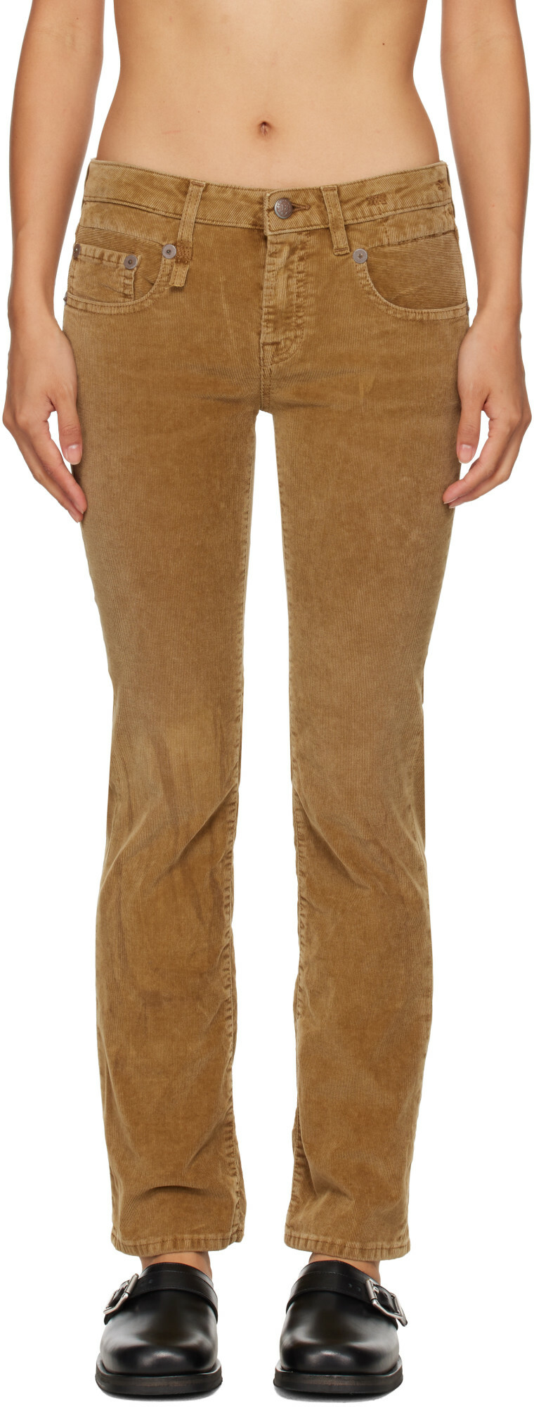 R13 Brown Boy Kick Trousers