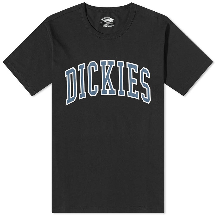 Photo: Dickies Men's Aitkin College Logo T-Shirt in Black/Airforce Blue