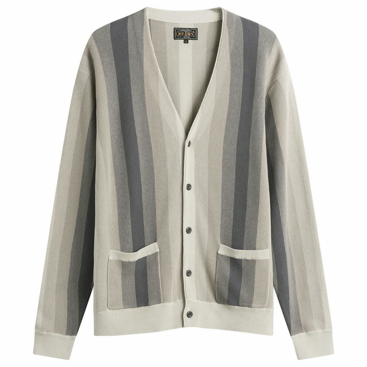 Photo: Beams Plus Men's Multi Stripe Cardigan in Grey