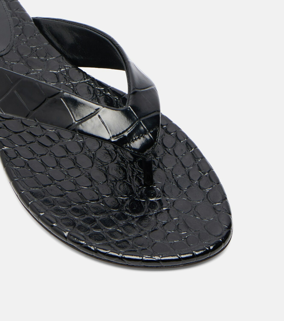 Le Monde Béryl Croc-effect leather thong sandals