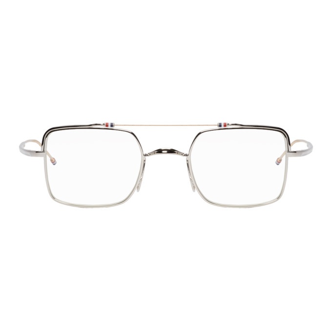 Photo: Thom Browne Silver and White Gold TB-909 Glasses