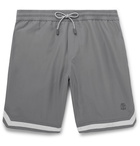 Brunello Cucinelli - Mid-Length Contrast-Trimmed Swim Shorts - Gray