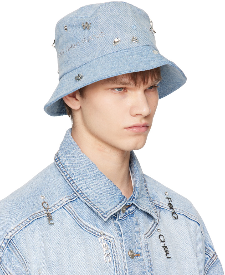 Feng Chen Wang Decorated Fishermans Hat - Blue