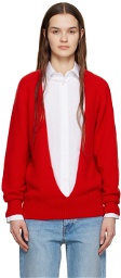 The Row Red Chevro Sweater