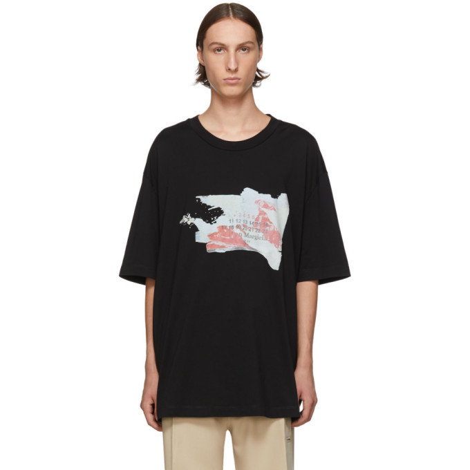 Maison Margiela Black Destroyed Tab T-Shirt Maison Margiela