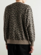 Wacko Maria - Leopard Jacquard-Knit Cardigan - Brown