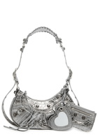 Balenciaga Le Cagole XS Metallic Shoulder Bag, Leather Bag, Silver - One Size