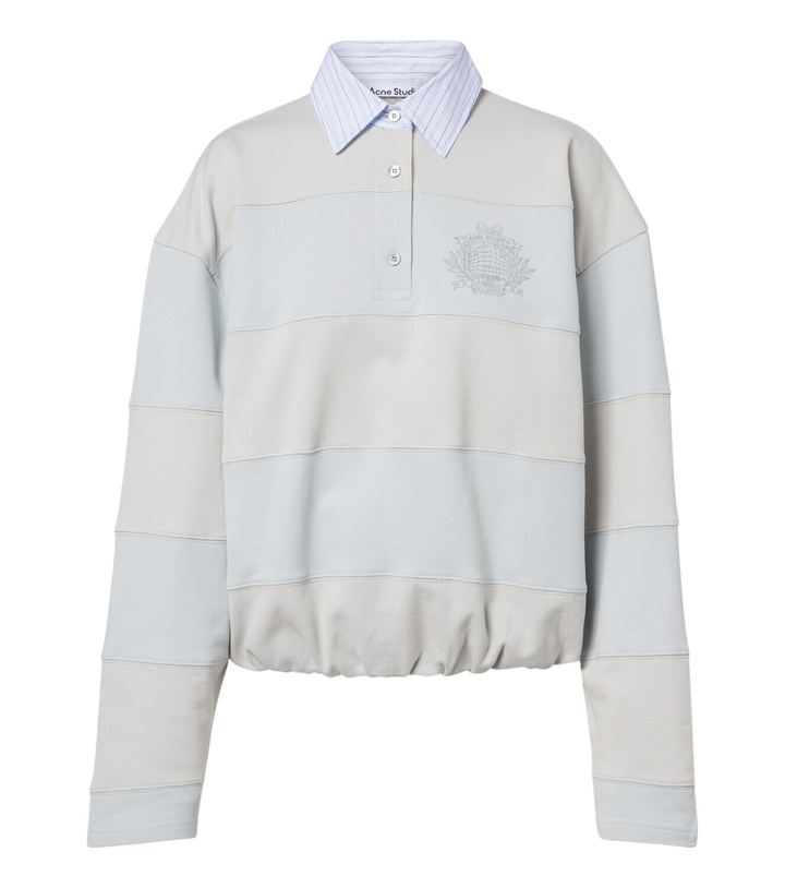 Photo: Acne Studios Striped cotton fleece polo sweatshirt