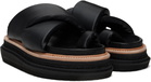sacai Black Multiple Sole Sandals