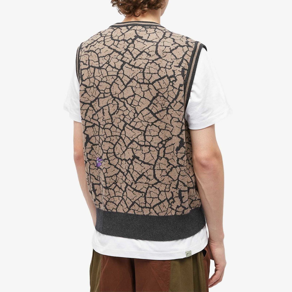 P.A.M. Men's Mudcrack Knitted Vest in Taupe