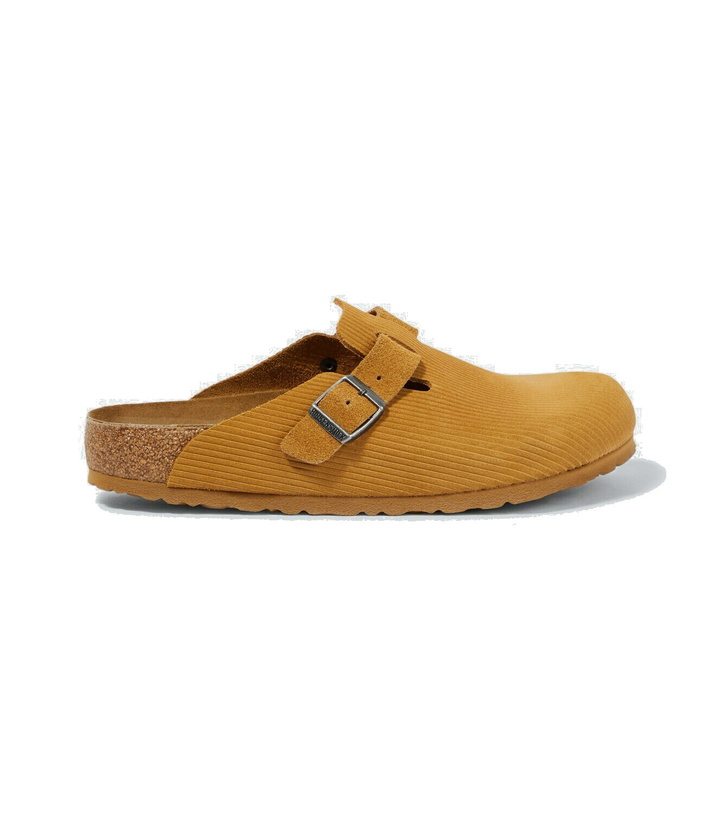 Photo: Birkenstock Boston embossed suede mules