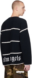 Palm Angels Navy Monogram Sweater