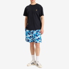 A Bathing Ape Men's Abc Camo One Point Relaxed Fit Water Shorts in Blue