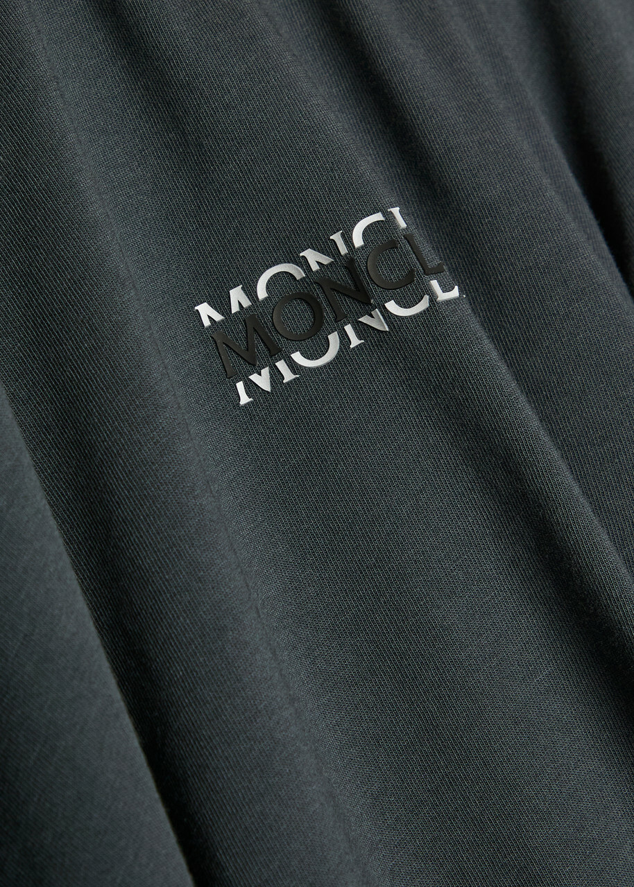 Moncler Logo Cotton T-shirt Charcoal