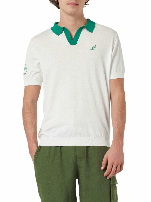 Photo: MC2 Saint Barth Man Off-cream Knitted Polo Shirt Newcomb | Australian Brand Special Edition