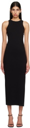 MSGM Black Cutout Midi Dress