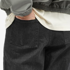 Blue Flowers Men's Denim Jeans in Washed Black