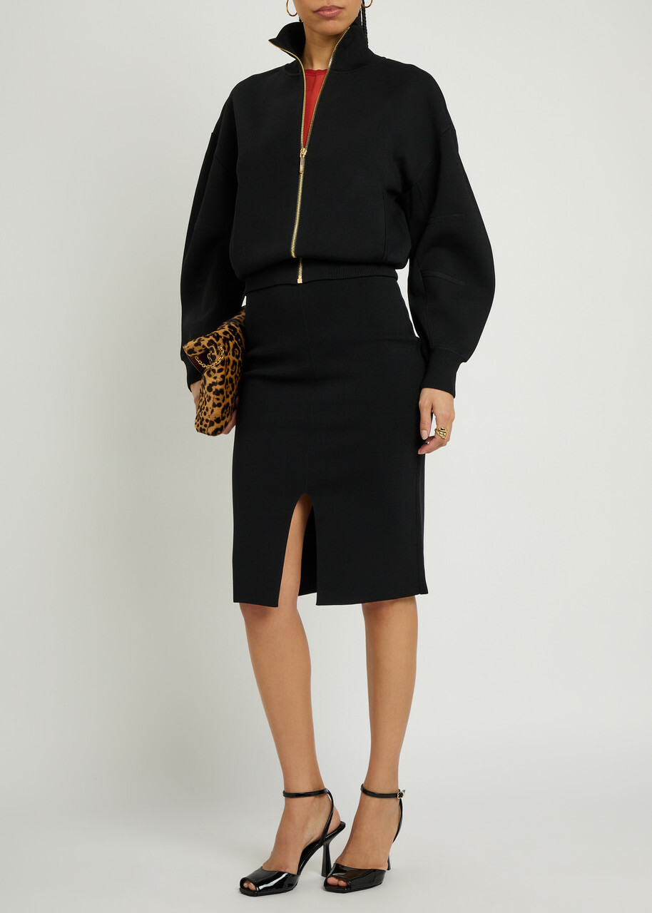 Joseph Sable Milano-knit Bomber Jacket Black