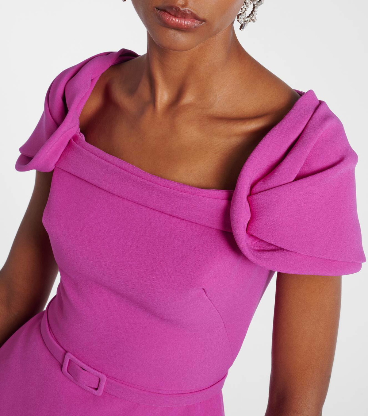 Safiyaa Belted peplum midi dress
