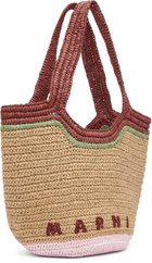 Marni Beige & Red Paper Raffia Seaside Tote