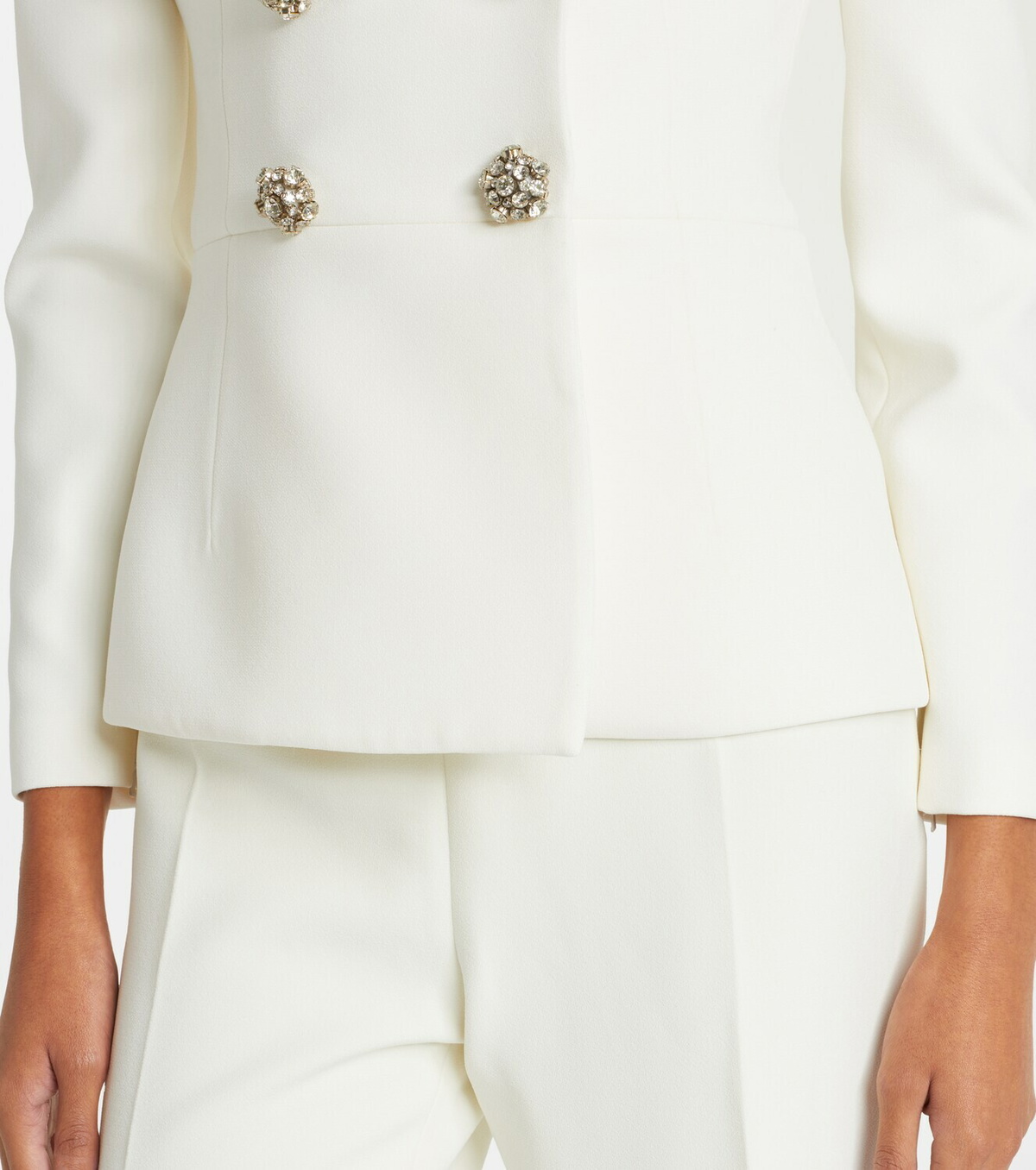 Safiyaa Bridal Kamile off-shoulder crêpe jacket