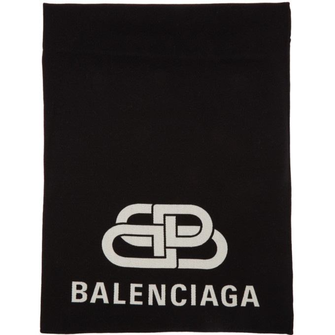 Photo: Balenciaga Black BB Blanket Scarf