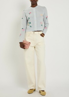 Bernadette Clemence Floral Wool-blend Cardigan Blue
