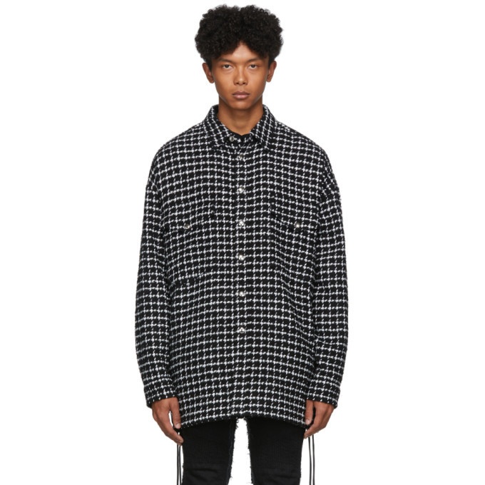 Photo: Faith Connexion Black and White Wool Tweed Laced Over Shirt