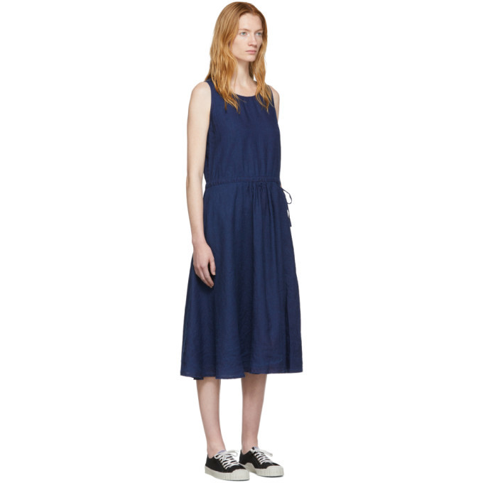 Blue Blue Japan Indigo Linen Sleeveless Dress Blue Blue Japan