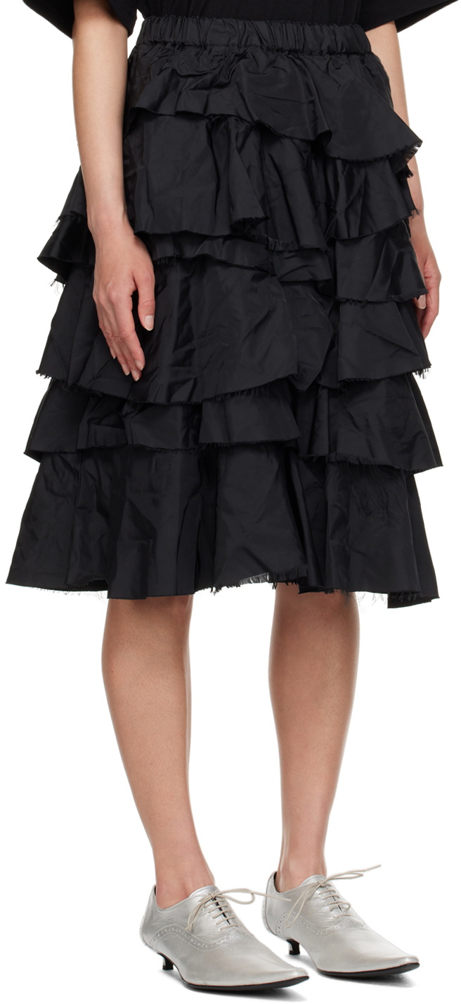 Black Comme des Garçons Black Tiered Midi Skirt