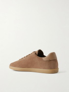 Zegna - 232 Leather-Trimmed Suede Sneakers - Brown