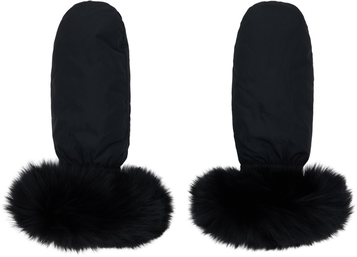 Photo: Yves Salomon Black Fox Fur & Down Mittens