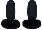 Yves Salomon Black Fox Fur & Down Mittens