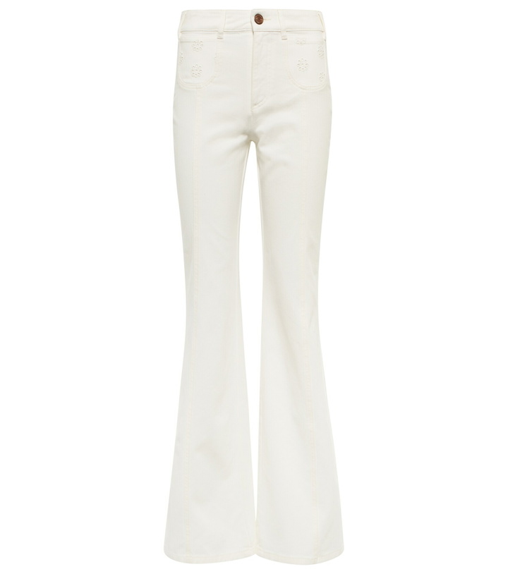 Photo: See By Chloe - Embroidered high-rise flared jeans
