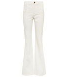 See By Chloe - Embroidered high-rise flared jeans
