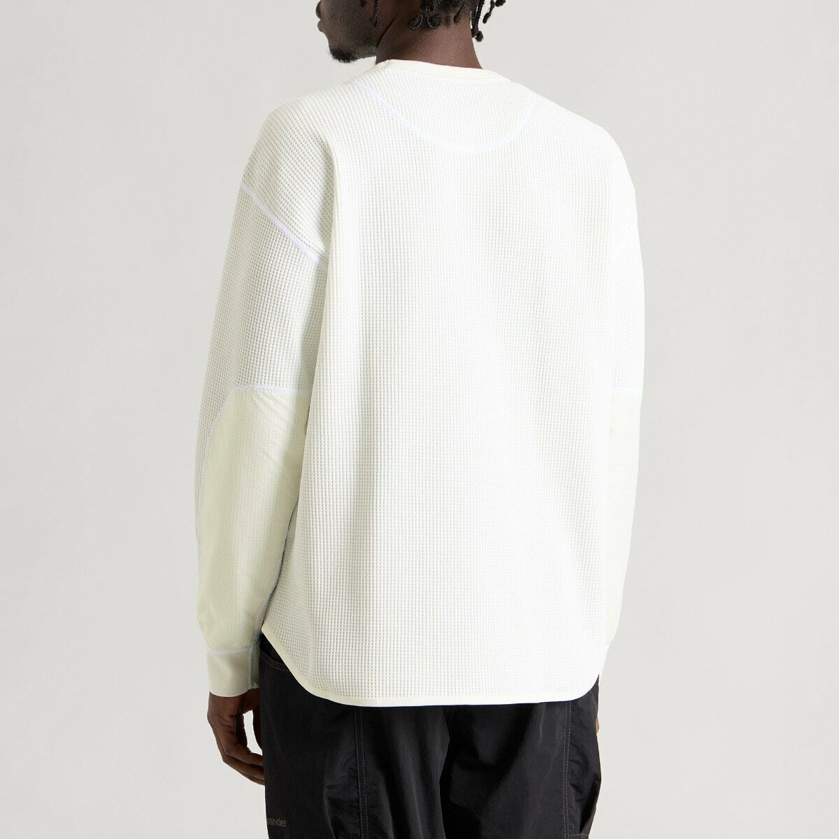 And Wander Men's Longsleeve Waffle T-Shirt in White