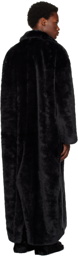 Doublet Black & White 2Way Faux-Fur Coat