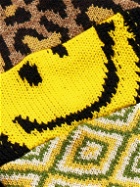 KAPITAL - Distressed Patchwork Jacquard-Knit Sweater - Black