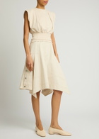 3.1 Phillip Lim Layered Jersey and Denim Midi Dress Ecru