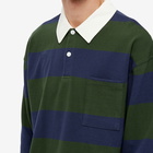 Uniform Bridge Men's Striped Rugby Shirt in Green