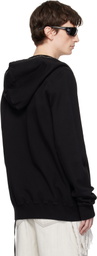 Rick Owens DRKSHDW Black Zip-Up Fleece Hoodie