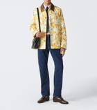 Valentino Corduroy-trimmed floral denim jacket