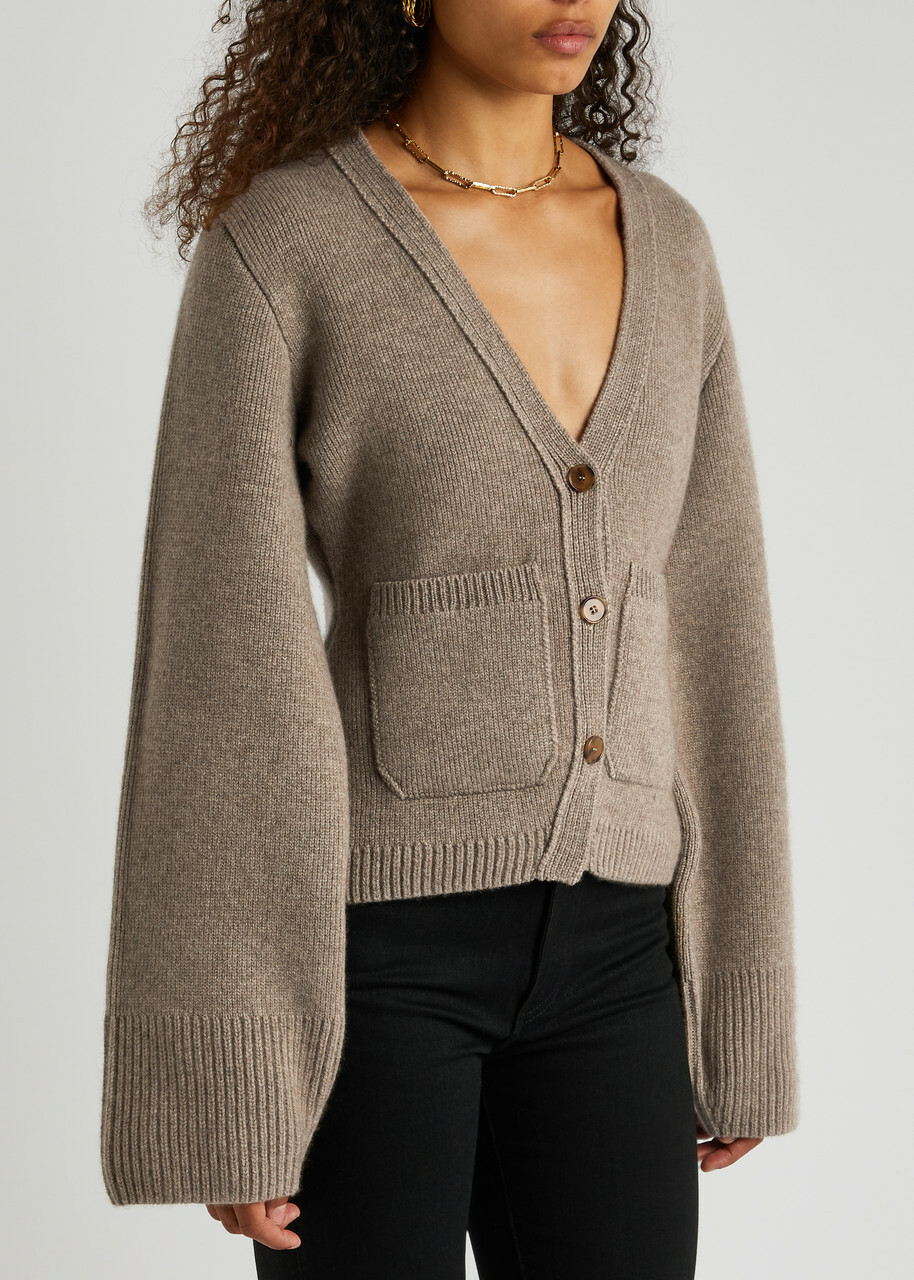 Khaite Scarlet Cashmere Cardigan Beige Khaite
